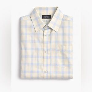 Barneys New York Men’s Short Sleeve Button Down Shirt Blue Plaid Size L